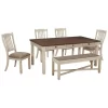 Dining Table, 4 Chairs & Bench